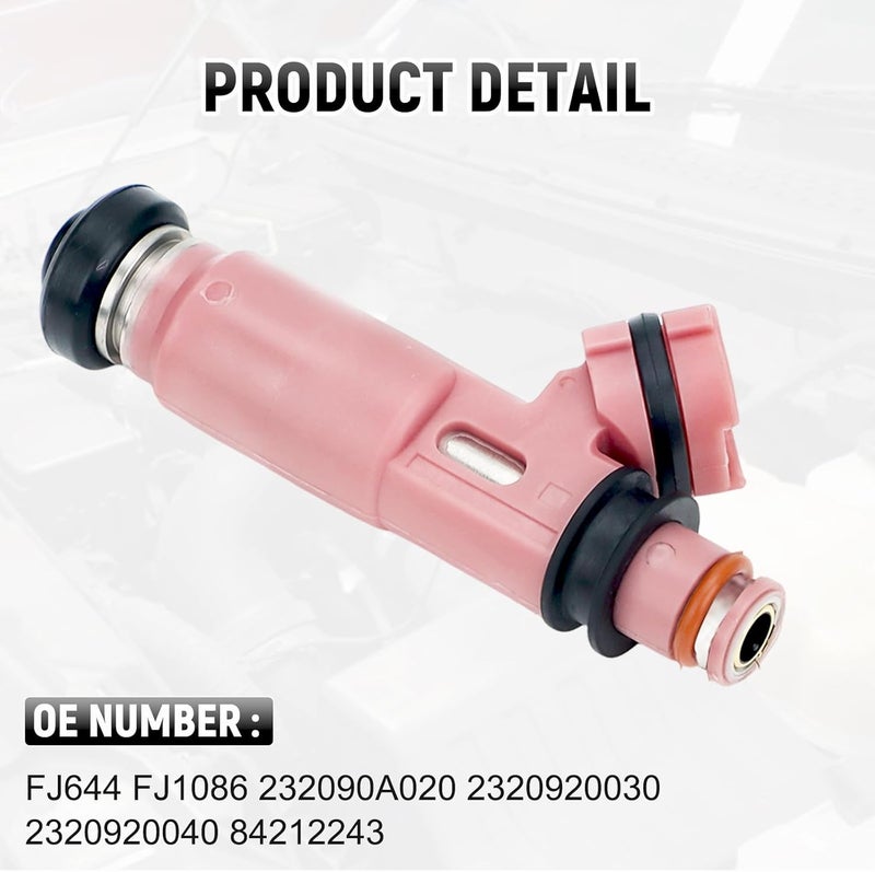 ADERI Fuel Injectors Compatible with Toyota Camry 2002-2006, for Lexus ES300 2002-2003, ES330 2004-2006, RX330 2004-2006, V6 3.0L 3.3L, FJ644, 232090A020 2320920030, Set of 6, 12 Holes - Image 4